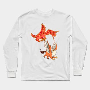 Animals of mythology - Phoenix vs Hippogryph Long Sleeve T-Shirt